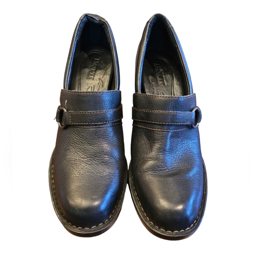 Born‎ Women's Black Leather HEELED ANKLE BOOTIES Shoes Size 10 M